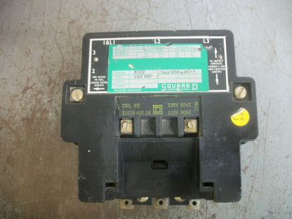 SQUARE D SIZE 3 CONTACTOR 8502EQE691 120VCOIL 3PH 415VOLT 67HP