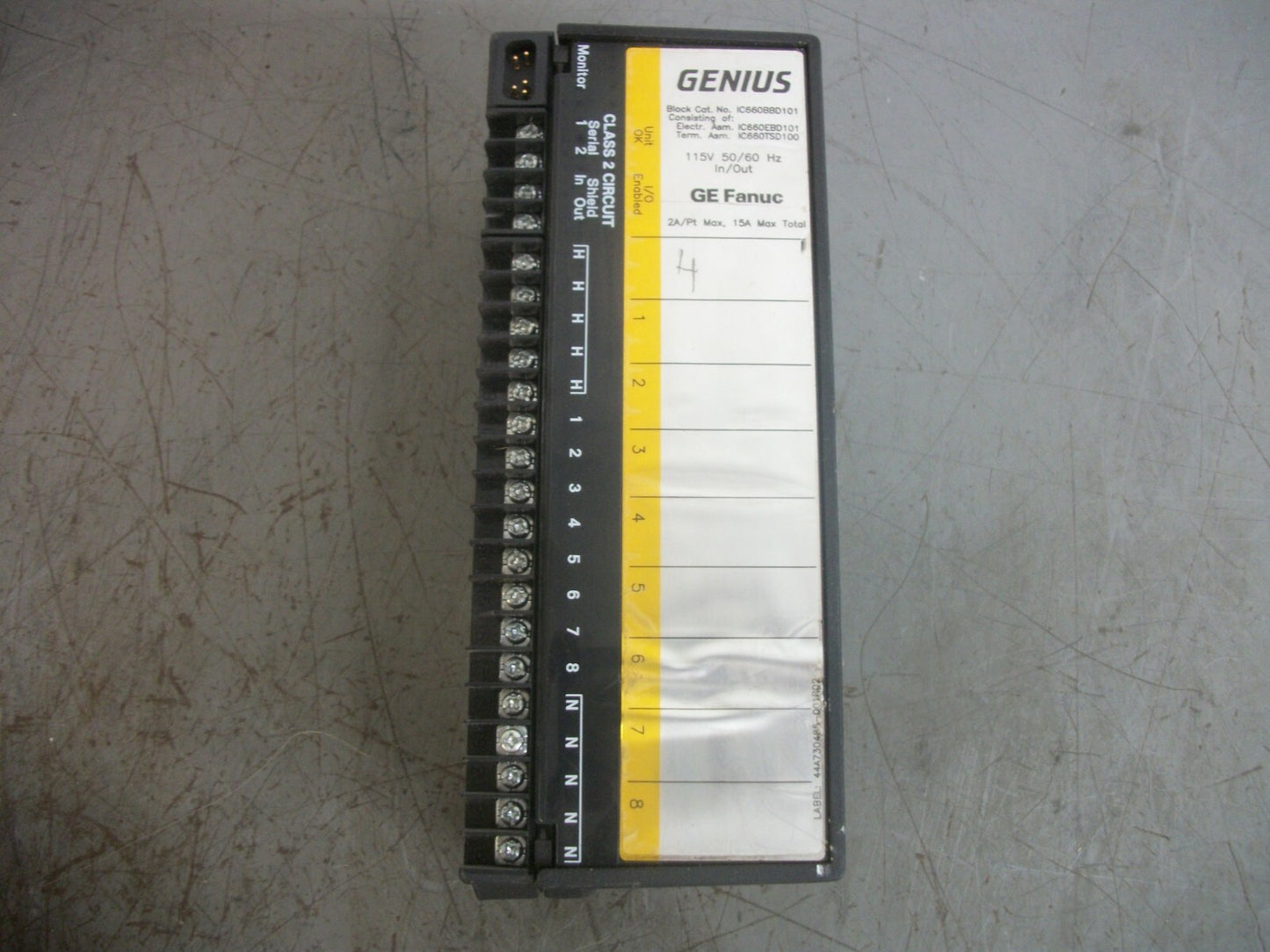 GE FANUC I/O 115VAC 8-POINT LOW LEAKAGE MODULE IC660EBD101K W/BLOCK IC660TSD100K