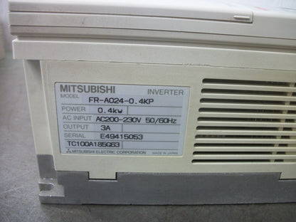 MITSUBISHI FREQROL-A024 0.4KW INVERTER DRIVE FR-A024-0.4KP 230VOLT 3AMP