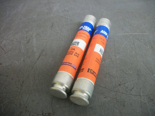 FERRAZ-SHAWMUT LOT OF 2 AMP-TRAP FUSES A6D2R 2AMP 600VOLT NOB