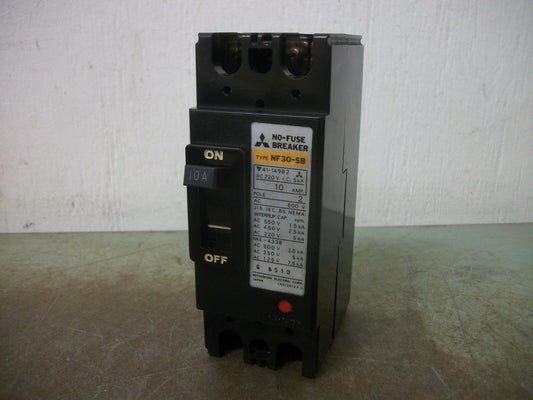 MITSUBISHI NO-FUSE CIRCUIT BREAKER NF30-SB-2P 10AMP 600VOLT 2POLE