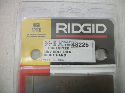 RIDGID LOT OF 4 HIGH SPEED 3/8"-16 UNIVERSAL BOLT DIES RIGHT HAND 48225 NEW