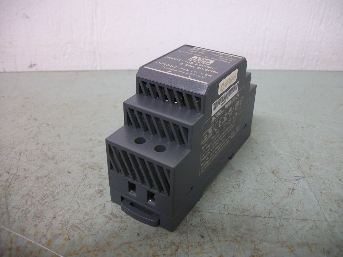 MEAN WELL DIN RAIL POWER SUPPLY HDR-30-24 24VDC 1.5AMP