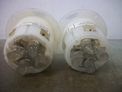 HUBBELL LOT OF 2 FLANGED TWIST-LOCK RECEPTACLES HBL2726 30A 250V 3PH 3P 4W GRND