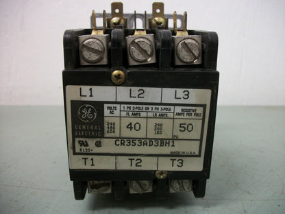 GE DEFINITE PURPOSE CONTACTOR CR353AD3BH1 40AMP 600VOLT 3POLE