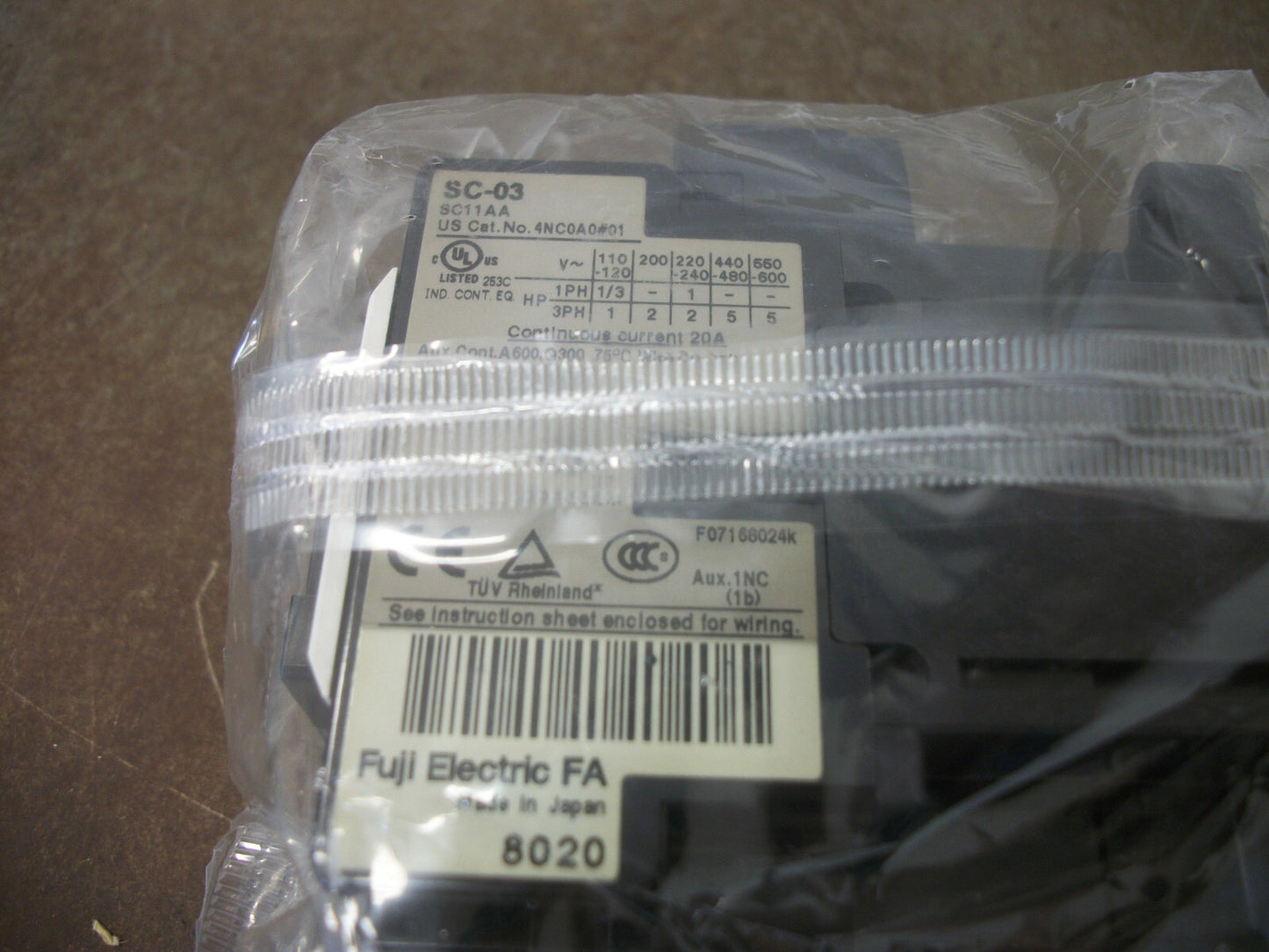 FUJI SC-03 SC11AA CONTACTOR 4NC0A0#01 20AMP 110VCOIL 3PH 600V 5HP NEW