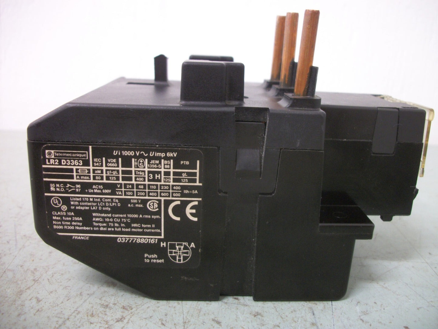 TELEMECANIQUE THERMAL OVERLOAD RELAY LR2D3363 63-80AMP