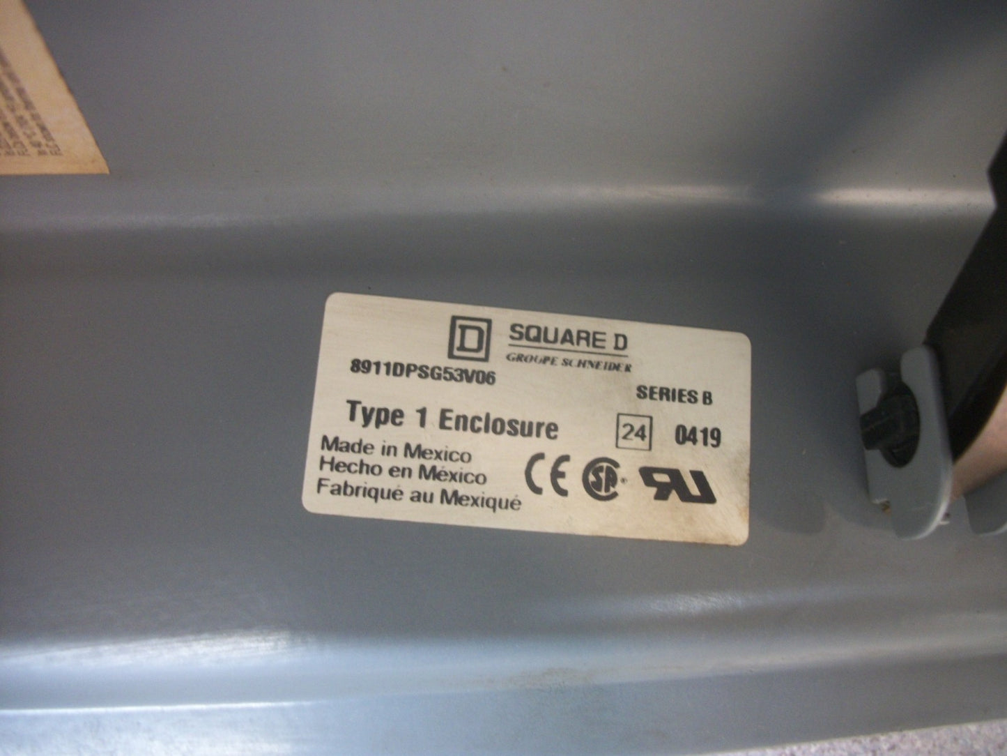 SQUARE D MOTOR STARTER ENCLOSURE ONLY 8911DPSG53V06 NEW