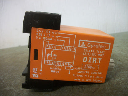 SYRELEC SPDT CURRENT RELAY DIR.T 110VAC 10AMP
