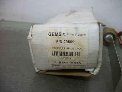 GEMS FS-550 PADDLE-TYPE FLOW SWITCH 29609 20VA 50-240VAC NIB