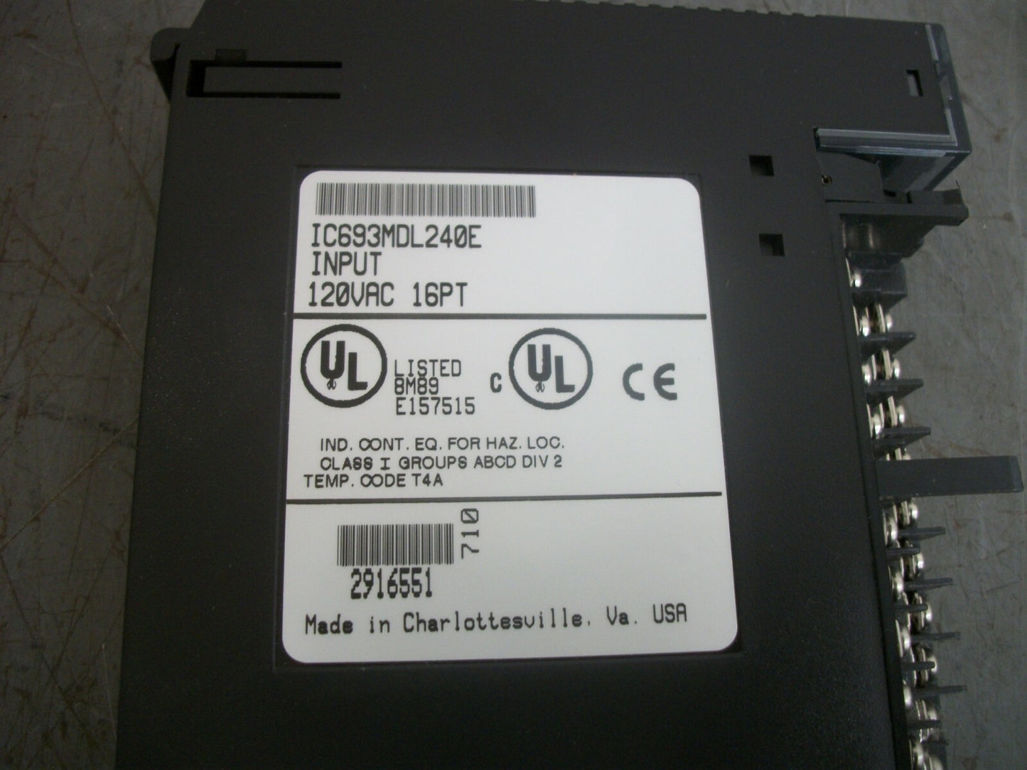 GE FANUC 120VAC 16PT INPUT MODULE IC693MDL240E