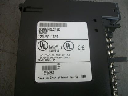 GE FANUC 120VAC 16PT INPUT MODULE IC693MDL240E