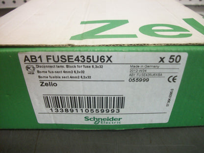 TELEMECANIQUE BOX OF 50 4mm2 DISCONNECT TERM BLOCK FUSES AB1FUSE435U6X NIB