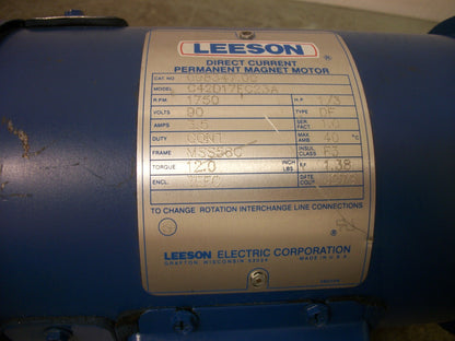 LEESON 1/3HP MSS58C TEFC DC MOTOR 098347.00 90VDC 1750RPM NOB