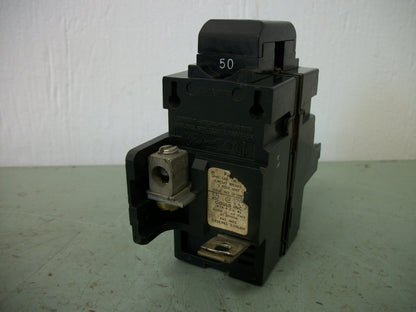 SIEMENS PUSHMATIC CIRCUIT BREAKER P250 50AMP 240VOLT 2POLE CHIPPED