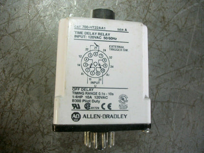 ALLEN-BRADLEY TIME DELAY RELAY 700-HT22AA1 0.1-10SEC