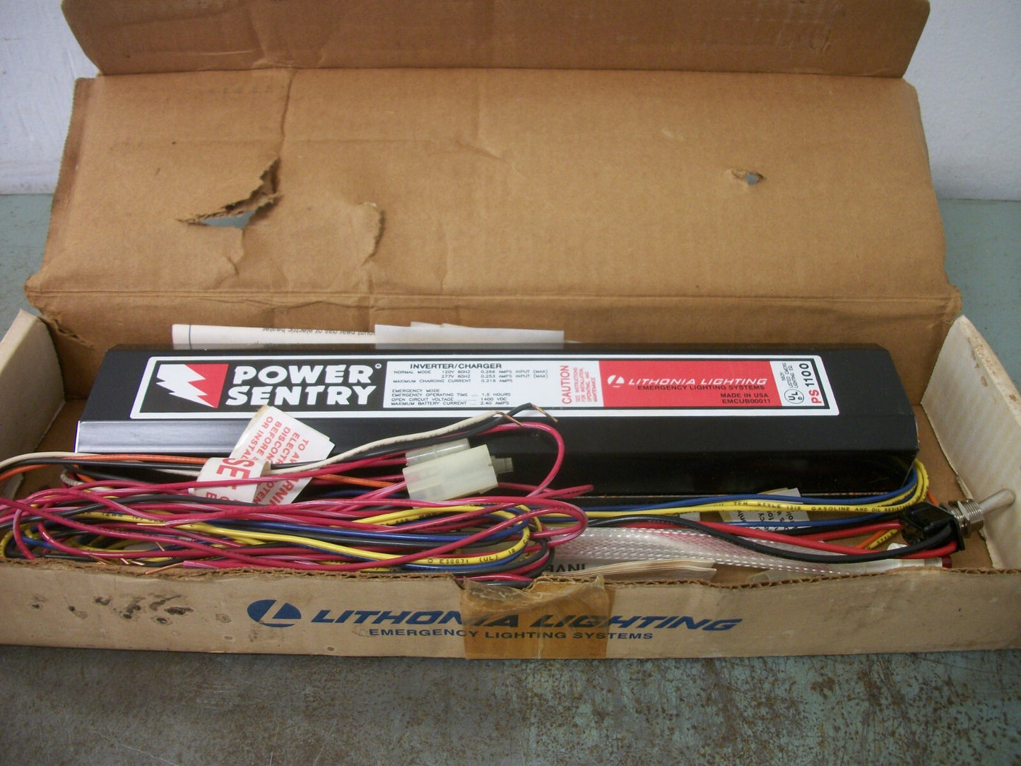 LITHONIA LIGHTING POWER SENTRY FLUORESCENT UNIT INVERTER BALLAST PS1100 NIB