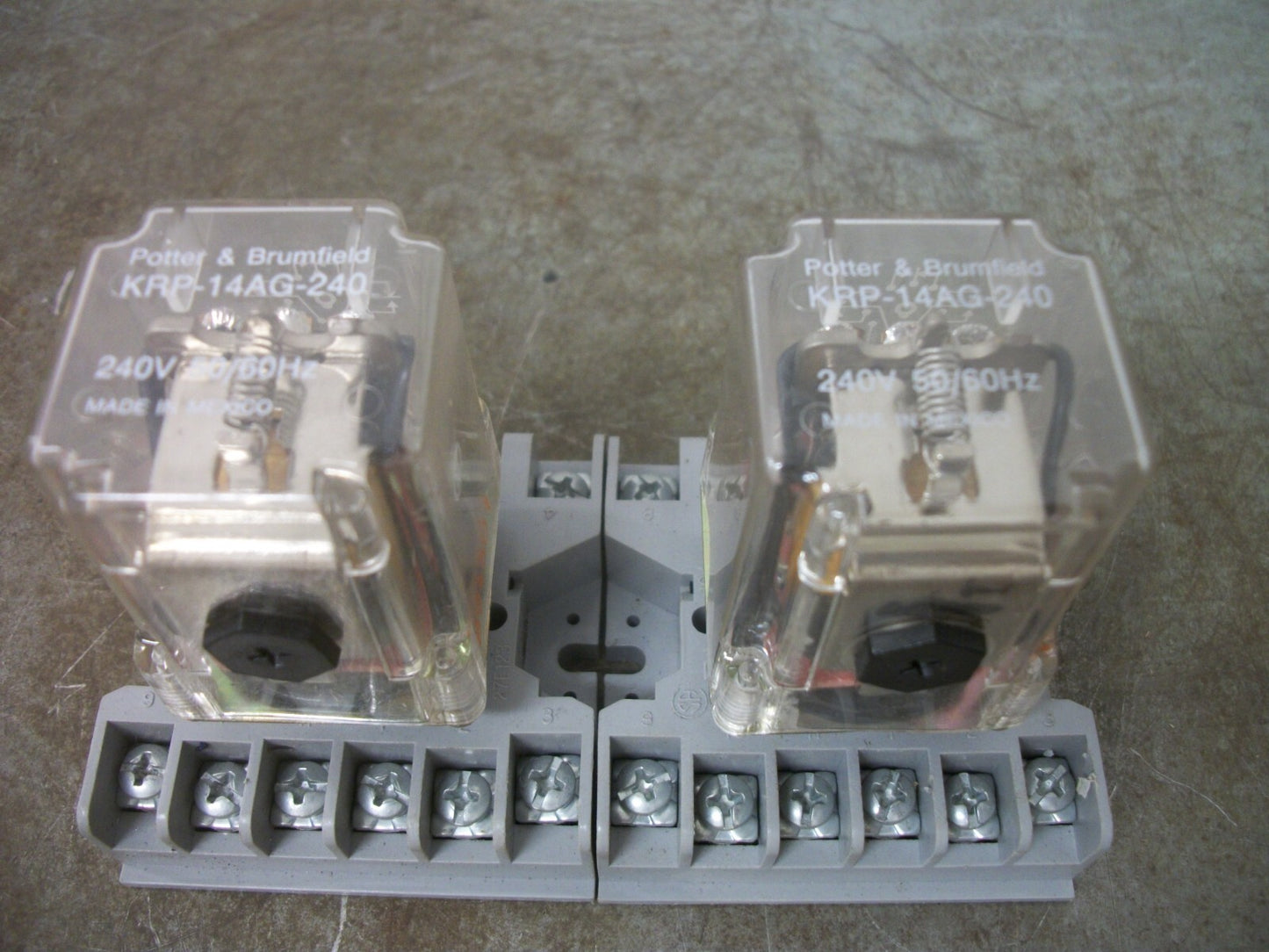POTTER & BRUMFIELD LOT OF 2 RELAYS KRP-14AG-240 240VCOIL
