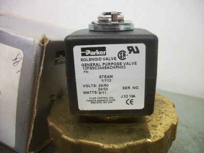 PARKER 3/4" SOLENOID VALVE 12FS5C2448ACHPH03 24VCOIL 9/11WATT NIB