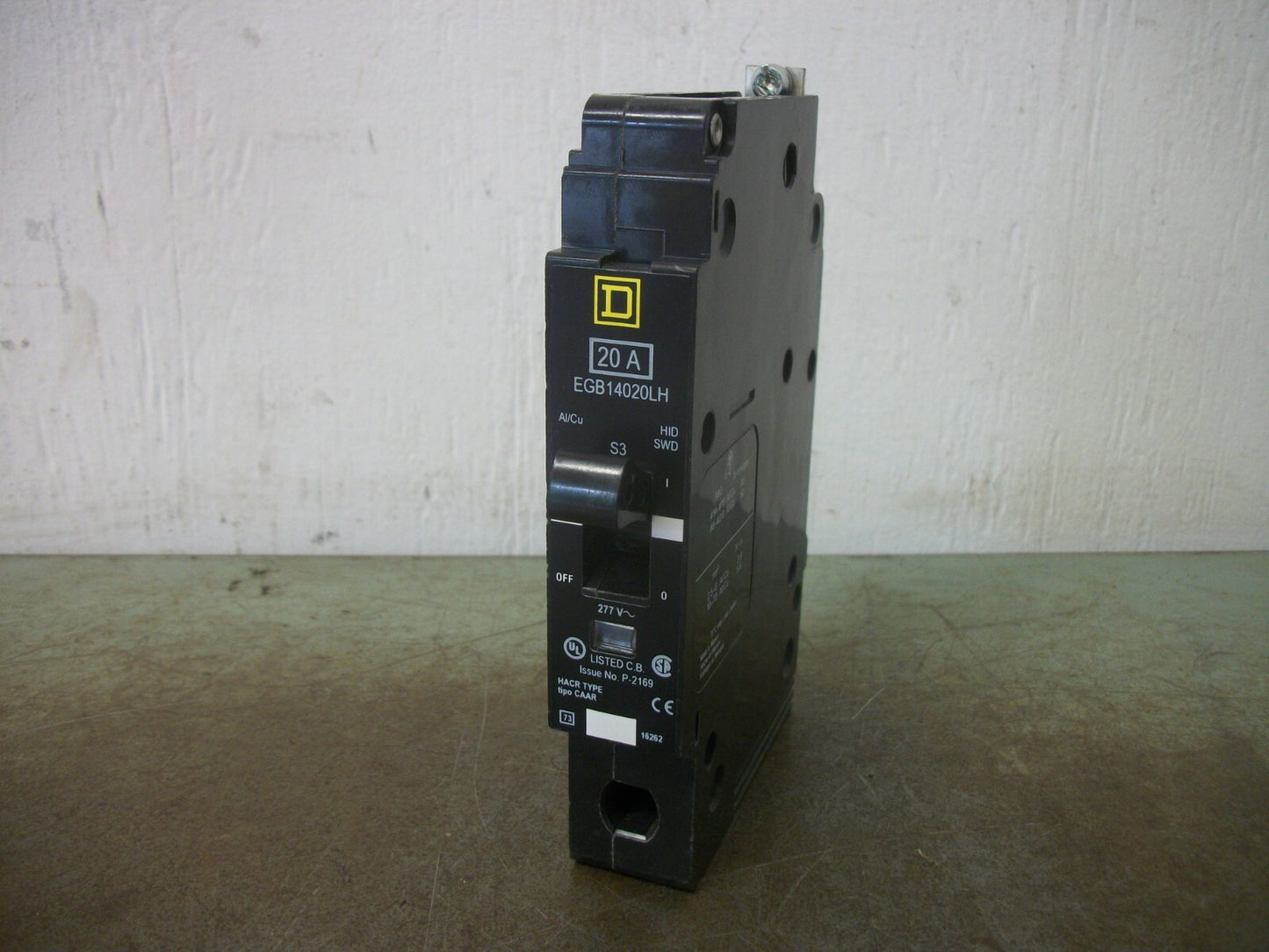 SQUARE D EGB CIRCUIT BREAKER EGB14020LH 20AMP 277VOLT 1POLE NOB