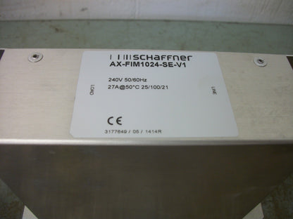 SCHAFFNER RFI FILTER AX-FIM1024-SE-V1 240VOLT 27AMP