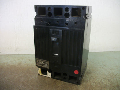 GE TED CIRCUIT BREAKER TED136060 60AMP 600VOLT 3POLE BLACK