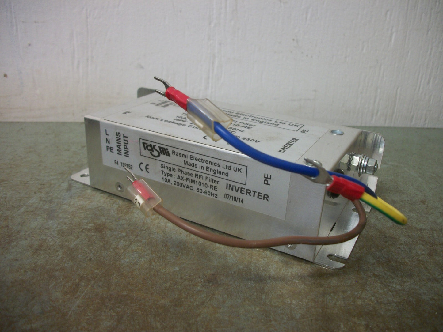 RASMI ELECTRONICS SINGLE PHASE RFI FILTER AX-FIM1010-RE 10AMP 250VOLT