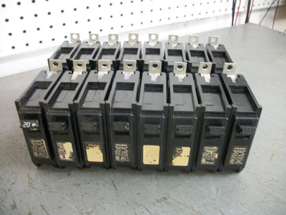 CHALLENGER LOT OF 16 BQ CIRCUIT BREAKERS BQ1C020 20AMP 240VOLT 1POLE