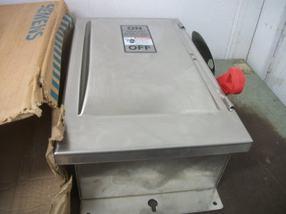 SIEMENS DISCONNECT SS TYPE 4,4X HF362S 60AMP 600VOLT 3POLE FUSIBLE NIB