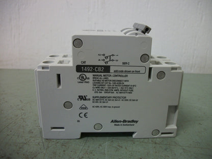 ALLEN-BRADLEY MOTOR CIRCUIT BREAKER 1492-CB2G100 10AMP 480VOLT 2POLE NOB