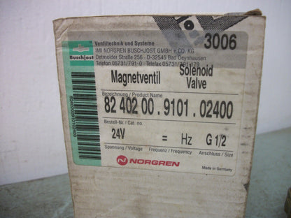 BUSCHJOST SOLENOID VALVE 8240200.9101 24VCOIL NIB
