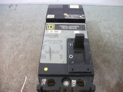 SQUARE D I-LINE FH CIRCUIT BREAKER FH26030AB 30AMP 600VOLT 2POLE CHIPPED