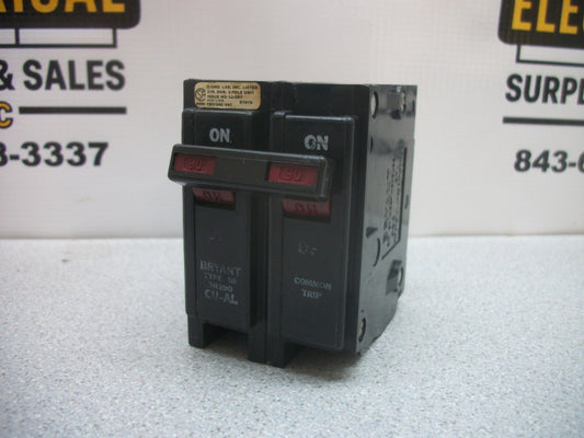 BRYANT BR CIRCUIT BREAKER BR290 90AMP 240VOLT 2POLE CHIPPED