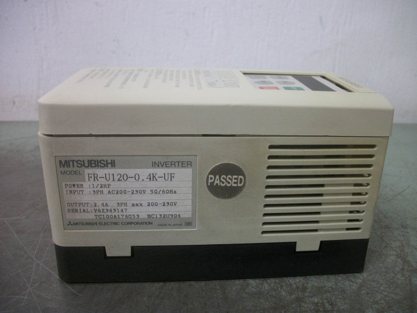MITSUBISHI FREQROL-U100 1.5HP INVERTER DRIVE FR-U120-0.4K-UF 230VOLT 3PH 2.4AMP