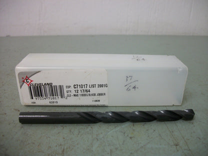 CLEVELAND LOT OF 9 17/64" 4-1/8" OAL HIGH SPEED STEEL JOBBER DRILL C71017 NEW