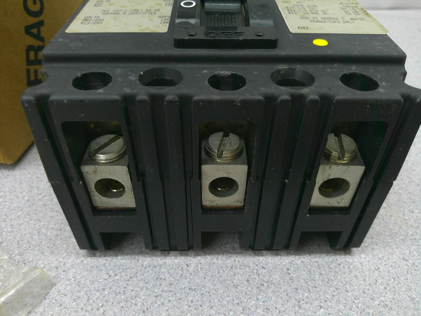 SQUARE D FAL CIRCUIT BREAKER FAL34100 100AMP 480VOLT 3POLE GRAY NIB