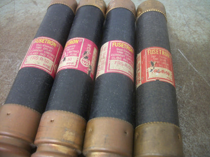 BUSSMANN LOT OF 4 FUSETRON FUSES FRS-R-50 50AMP 600VOLT