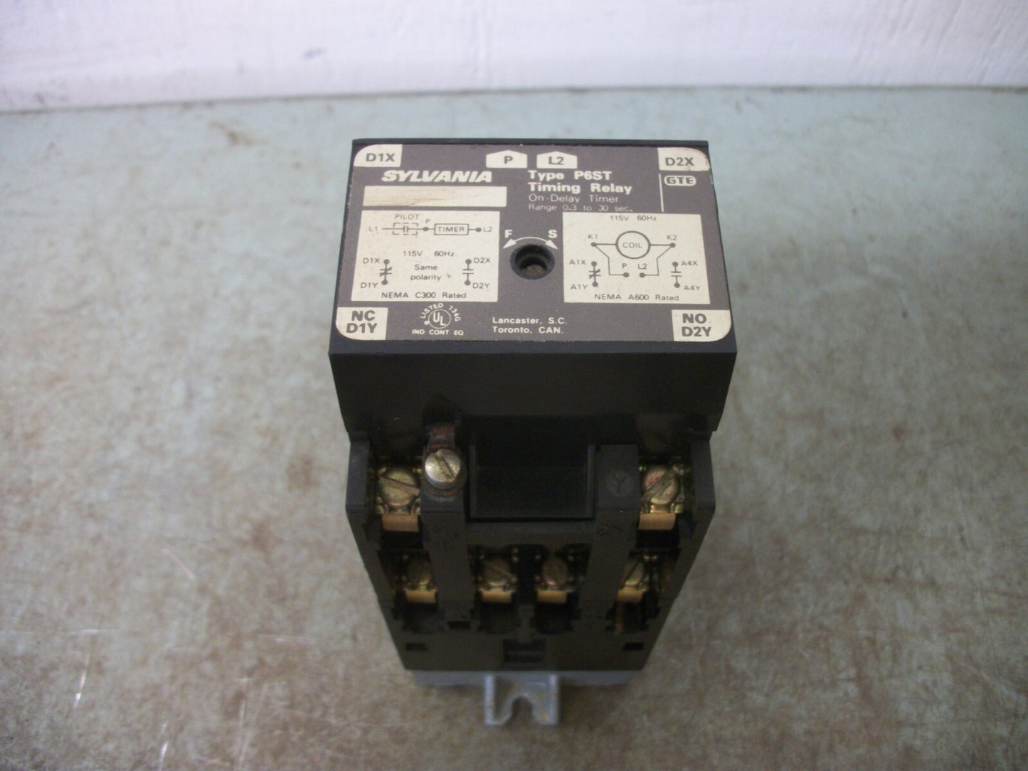 SYLVANIA P6ST ON-DELAY TIMING RELAY P6ST-NA11-76 120VCOIL 0.3-30SEC