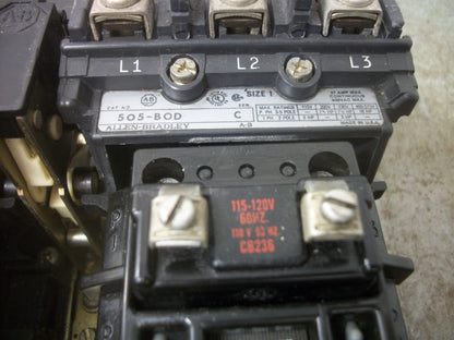 ALLEN-BRADLEY SIZE 1 REV STARTER 505-BOD 27AMP 120VCOIL 3PH 600V 10HP