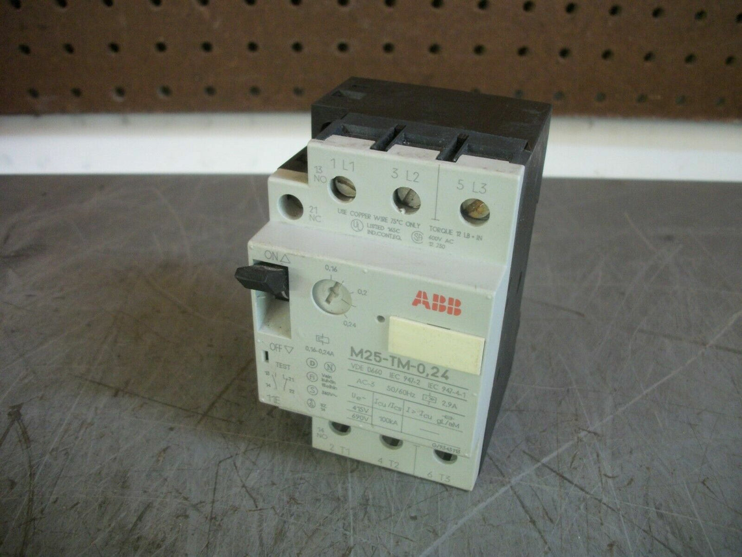 ABB MOTOR CIRCUIT BREAKER M25-TM-0,24 0.16-0.24AMP 600VOLT 3POLE