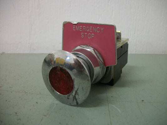 FURNAS RED ILLUMINATED PUSH/PULL SWITCH BUTTON 52PA2G2A 120VOLT