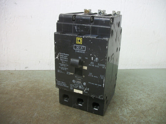 SQUARE D EJB CIRCUIT BREAKER EJB34030 30AMP 480VOLT 3POLE