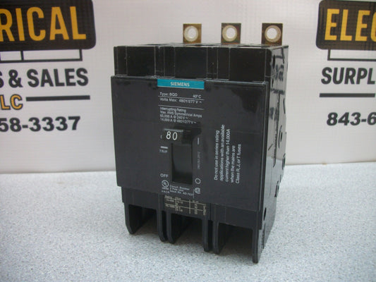 SIEMENS BQD CIRCUIT BREAKER BQD380 80AMP 480VOLT 3POLE