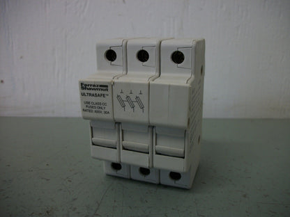 FERRAZ-SHAWMUT CLASS CC FUSEHOLDER USCC3 30AMP 600VOLT 3POLE