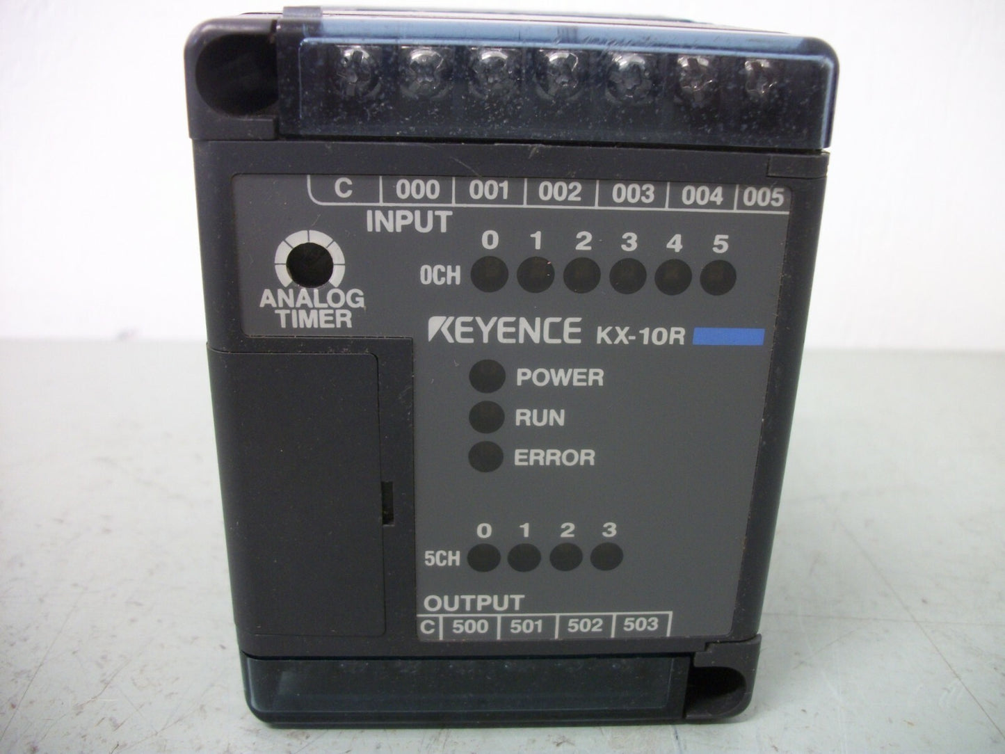 KEYENCE 5-CHANNEL ANALOG TIMER MODULE KX-10R W/POWER SUPPLY KX-U1 24VDC