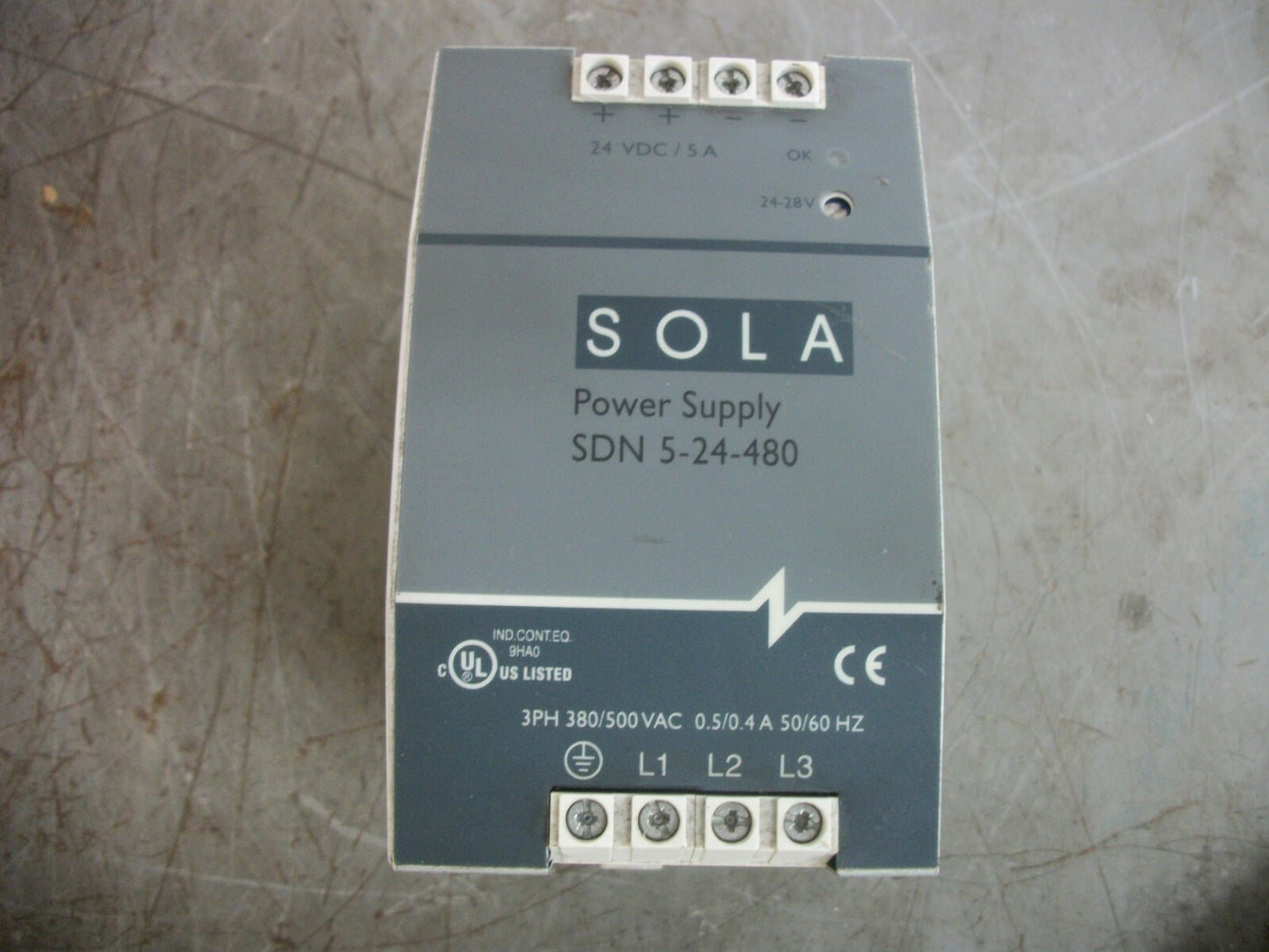 SOLA POWER SUPPLY SDN 5-24-480 24VDC 5AMP