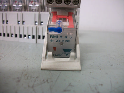 CARLO GAVAZZI LOT OF 14 H 14GC 4PDT RELAYS RMI A 4 5 24VDC