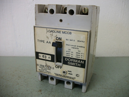 DORMAN SMITH TYPE AA LOADLINE MCCB CIRCUIT BREAKER 63AMP 415VOLT 3POLE