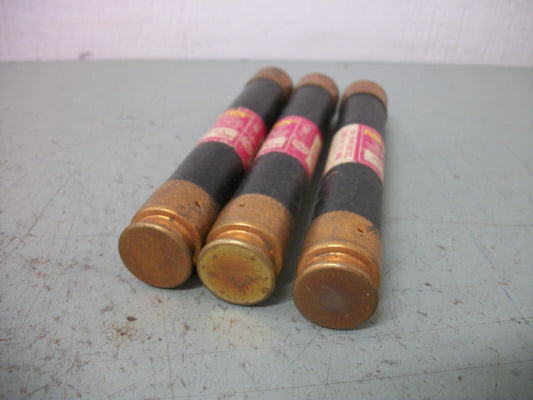 BUSSMANN LOT OF 3 FUSETRON FUSES FRS-R-9 9AMP 600VOLT