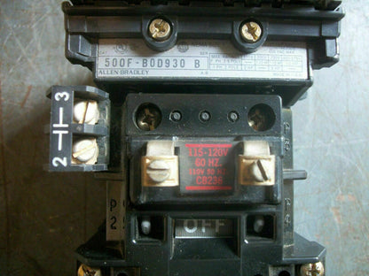 ALLEN-BRADLEY SIZE 1 CONTACTOR 500F-BOD930 27AMP 120VCOIL 3PH 600VOLT 10HP
